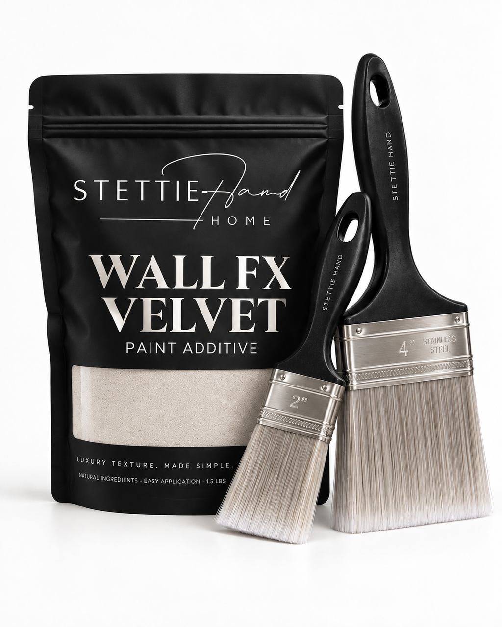 Wall FX Velvet Starter Kit with velvet texture additive and faux finish brushes